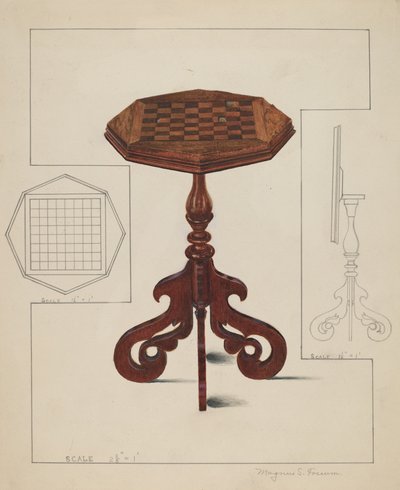Mesa de tablero de ajedrez, c. 1936 de Magnus S. Fossum