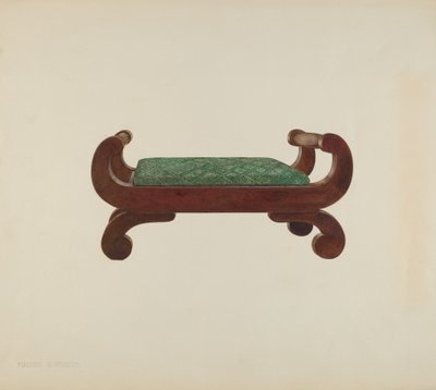 Taburete - Caoba con cubierta de pelo de caballo, c. 1939 de Magnus S. Fossum
