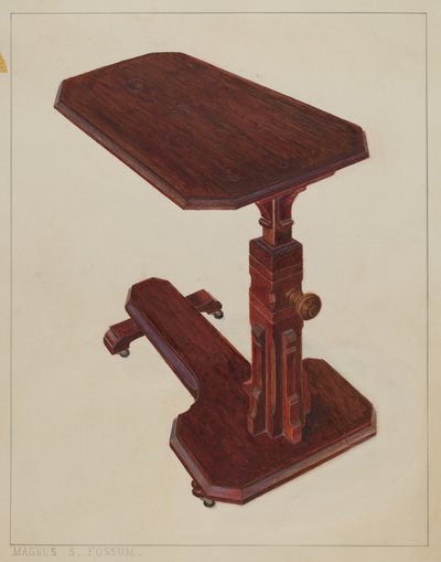 Mesa de Cabecera para Enfermos, c. 1936 de Magnus S. Fossum