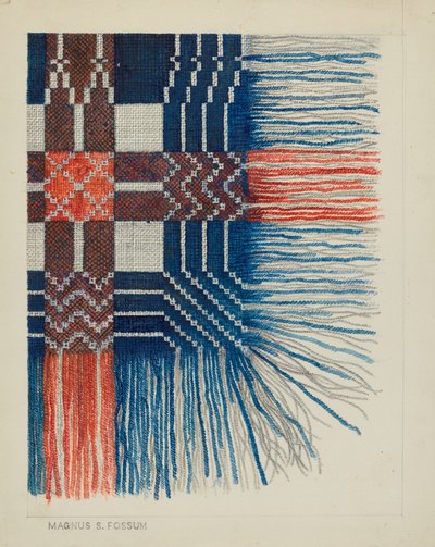 Detalle de Cobertor Tejido, c. 1937 de Magnus S. Fossum