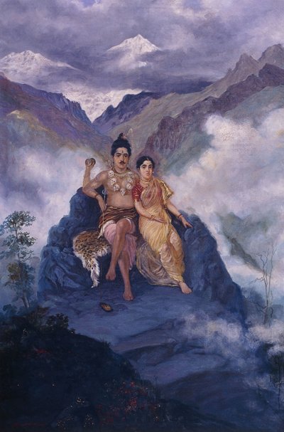 El señor Shiva y Parvati en el monte Kailash de Mahadev Vishvanath Dhurandhar