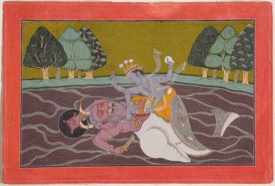 Matsya, la encarnación pez de Vishnu, c.1745 de Mahesh