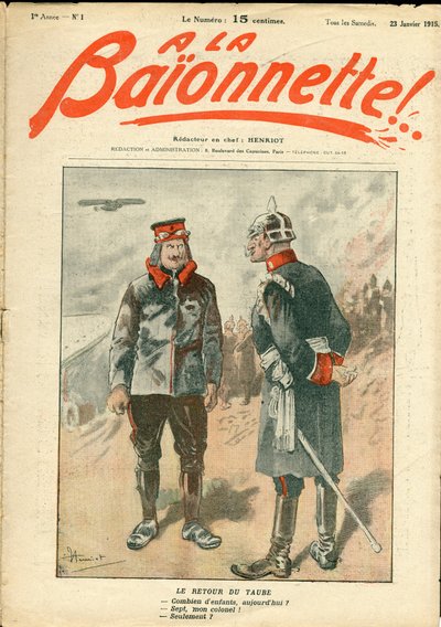 Portada de "La Baionnette", satírico en colores de Henri Maigrot