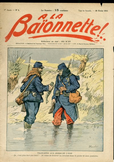 Portada de "La Baionnette", satírico en colores de Henri Maigrot