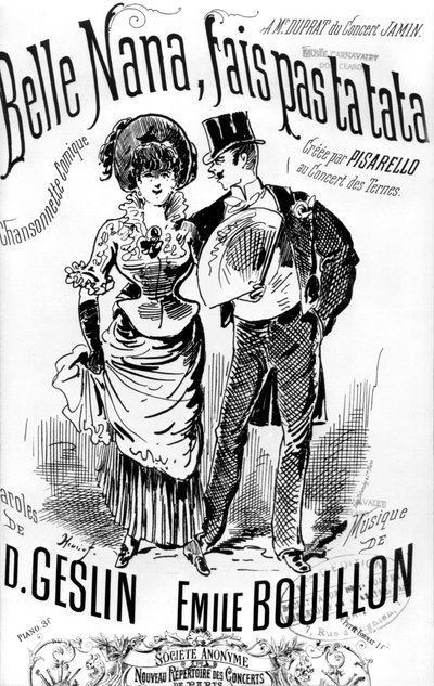 Portada de una partitura para la canción 