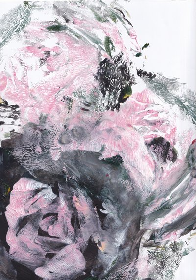 Rosa y gris: abstracto dinámico de Maira Ribena