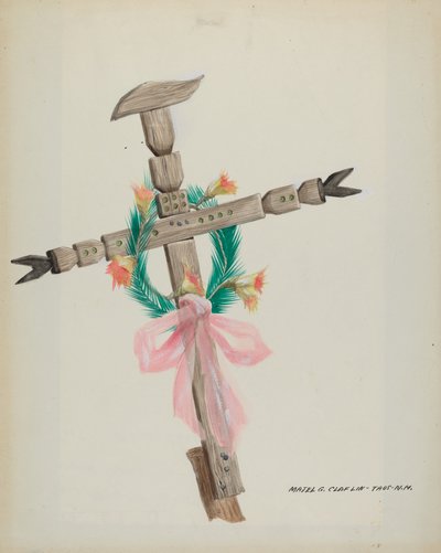 Cruz tallada - Tumba, c. 1937 de Majel G. Claflin