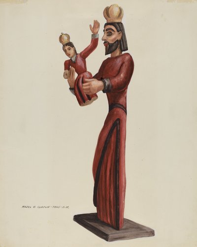 Santo tallado y pintado - San José, c. 1937 de Majel G. Claflin