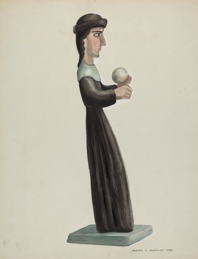 Santo tallado y pintado - Santa Rita de Majel G. Claflin
