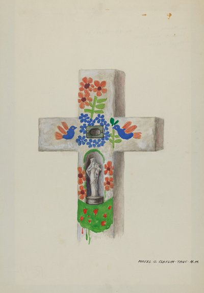 Lápida de cemento, c. 1937 de Majel G. Claflin
