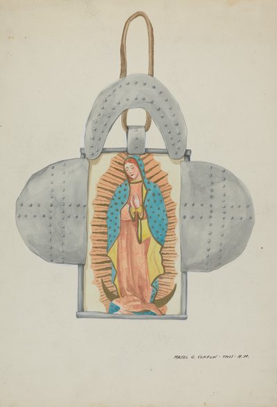 Guadalupe dibujada a mano en forma de estaño, c. 1937 de Majel G. Claflin