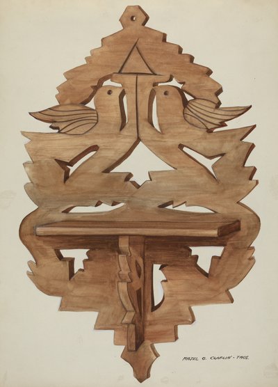 Estante de pared colgante, c. 1937 de Majel G. Claflin