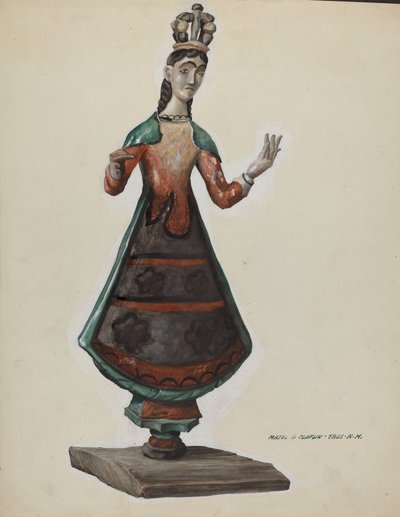 Gran Santa Virgen María pintada en madera de Majel G. Claflin