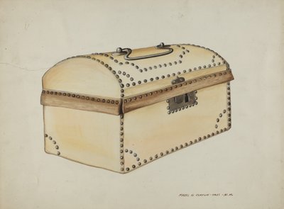 Caja cubierta de cuero, c. 1937 de Majel G. Claflin
