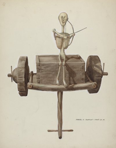 Carro de la muerte y figura de la muerte penitente, c. 1937 de Majel G. Claflin