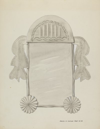 Pequeño espejo enmarcado de hojalata, c. 1937 de Majel G. Claflin