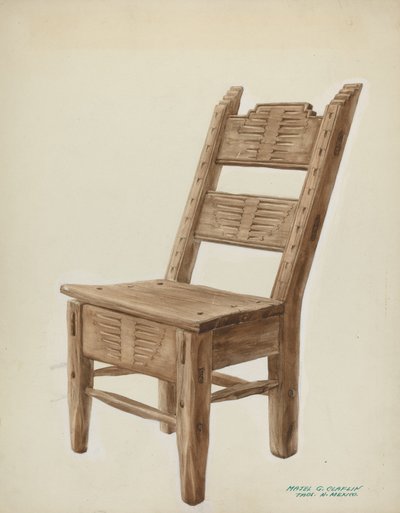 Silla de madera, c. 1939 de Majel G. Claflin