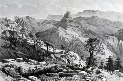 En la marcha cerca de Dongolo, grabado por James Ferguson, 1868 de Major A.G.F. Hogg
