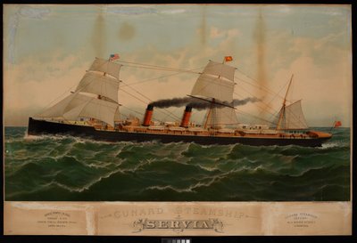 Cunard Steamship Servia... (cromolitografía) de Major and Knapp Sarony