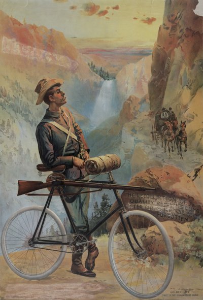 Puerta Dorada, puesta de sol en el Parque Yellowstone, c.1897 de Major and Knapp Sarony