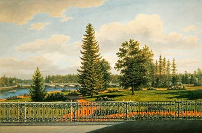 Vista desde la terraza del Palacio Yelagin, San Petersburgo de Maksim Nikiforovich Vorobiev