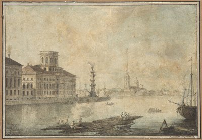 Vista del Neva y la Academia de Ciencias de Maksim Nikiforovich Vorobiev