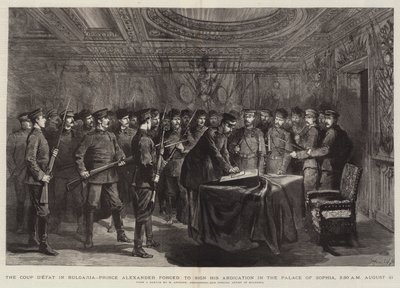 El Golpe de Estado en Bulgaria, el Príncipe Alejandro obligado a firmar su Abdicación en el Palacio de Sofía, 2:30 AM 21 de Agosto de Maksymiljan Antoni Piotrowski