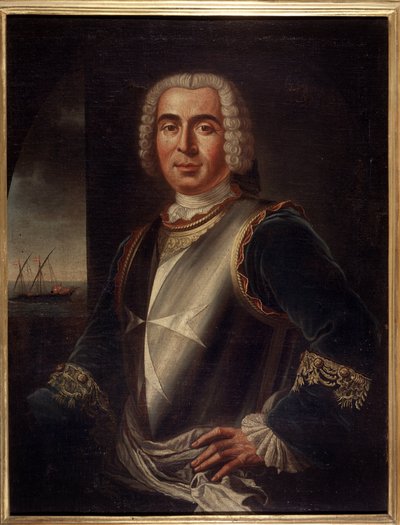 Retrato del Caballero Pierre Andre de Suffren de Saint Tropez (Saint-Trophez), bailío de Suffren (1729-1788) - Arte Maltés - siglo XVIII, 99 x 76 cm de Maltese School
