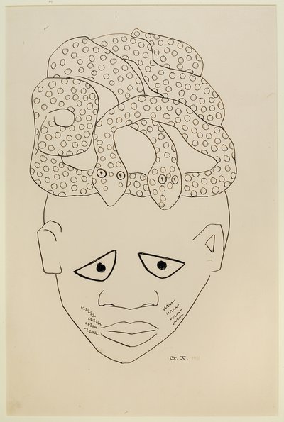 Estudio de una máscara de Malvin Gray Johnson