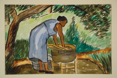 Mujer lavando, c. 1934 (acuarela) de Malvin Gray Johnson