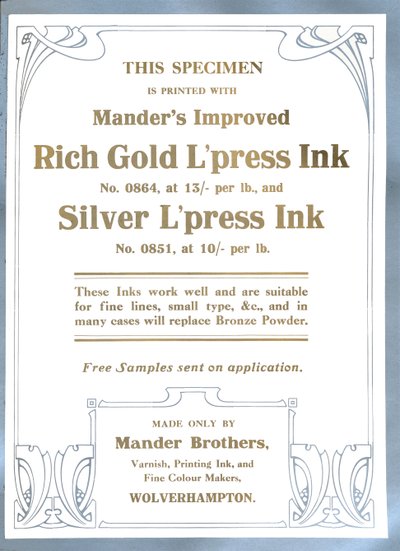 Anuncio de Mander Brothers, 1919 de Mander Brothers