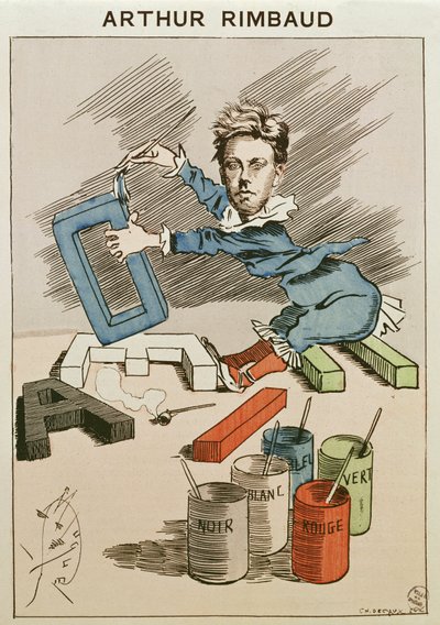 Caricatura de Arthur Rimbaud (1854-91) de "Les Hommes d