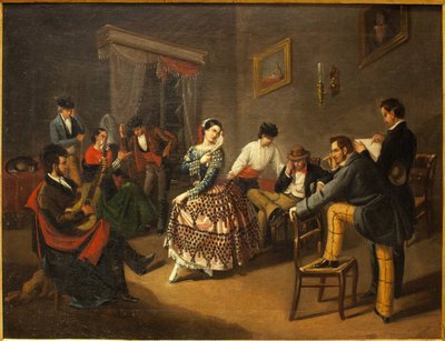 Bailarina en un salón de Manuel Cabral y Aguado Bejarano