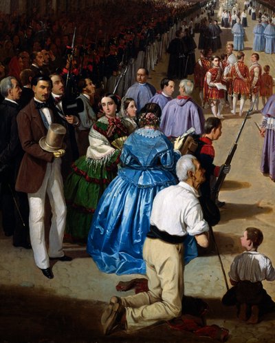 Procesión del Corpus Christi en Sevilla en 1857, pintura de Manuel Cabral Aguado Bejarano (detalle) de Manuel Cabral y Aguado Bejarano
