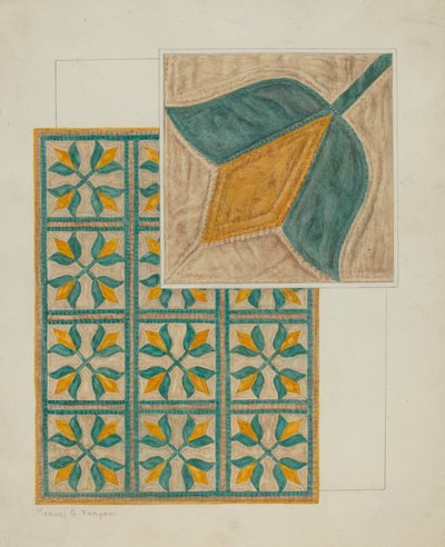 Cubrecama (Quilt de apliqué), c. 1937 de Manuel G. Runyan