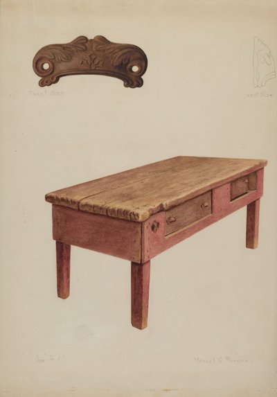 Banco del sastre, c. 1938 de Manuel G. Runyan