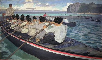 Los remeros, c.1912 (óleo sobre lienzo) de Manuel Losada
