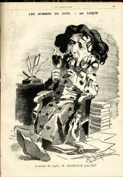 Ilustración de Manuel Luque (1854-1919) para la portada de La Caricature (1880) de Manuel Luque