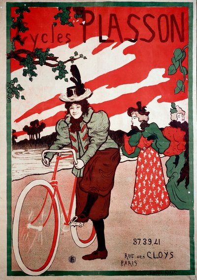 Belle Époque: cartel publicitario para ciclos (bicicletas) Plasson de Manuel Robbe