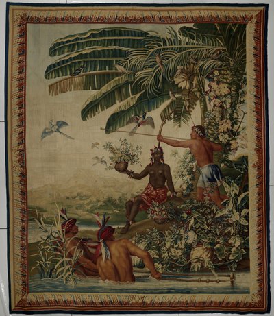 Los Pescadores, Tapiz de la Serie Les Anciennes Indes (Las Viejas Indias) pescador de Manufacture Royale des Gobelins