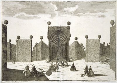 Los jardines de topiaria, de Delicias de la Villa Castellazzo, por Domenico Felice Leonardi, publicado en 1743 de Marc