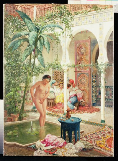 Mujeres del harén junto a la piscina de Marc Alfred Chataud