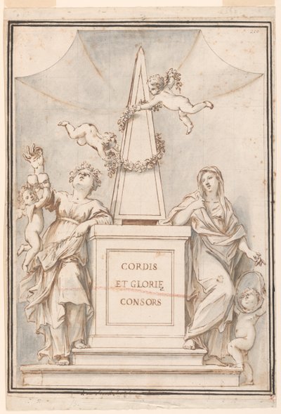 Diseño para una pintura monocroma, Iglesia de Corpus Domini, Bolonia, Italia de Marc Antonio Franceschini