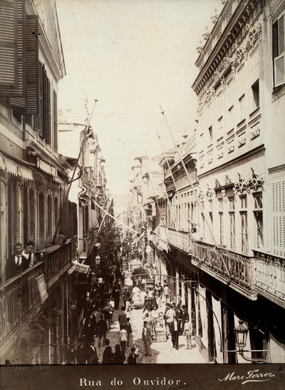 Una calle de Ouvidor, Brasil de Marc Ferrez