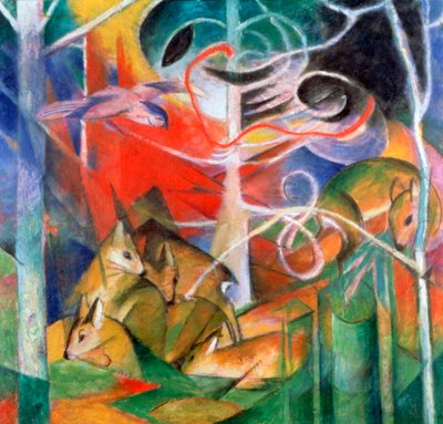 Ciervo en el bosque I, 1911 de Franz Marc