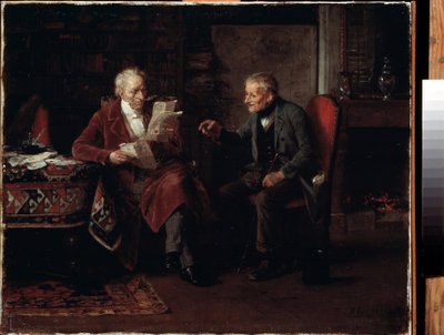 En la oficina del abogado. Pintura de Marc Louis Benjamin Vautier l