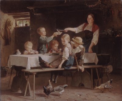 Niños en el almuerzo de Marc Louis Benjamin Vautier the Elder