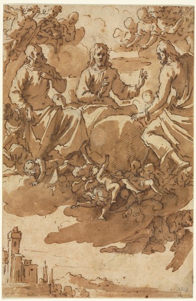 Cristo en gloria con dos santos de Marcantonio Bassetti