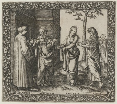 Amadeus Berruti con Austeritas, Amititia y Amor de Marcantonio Raimondi