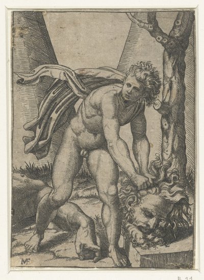 David con la cabeza de Goliat de Marcantonio Raimondi